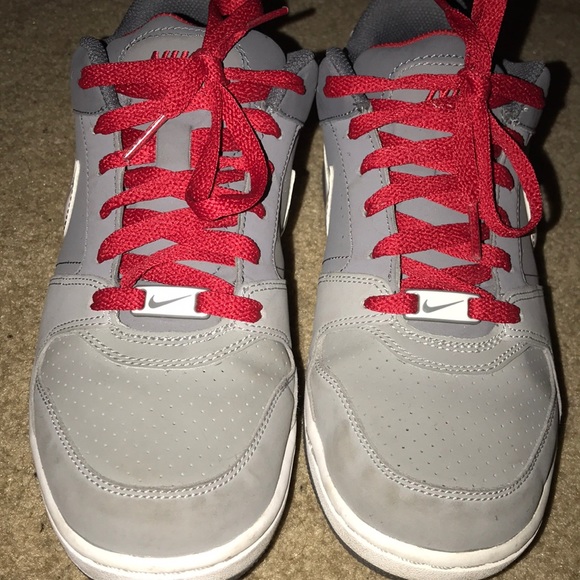 Grey & White Nike sneakers with Red shoe laces - Picture 2 of 7